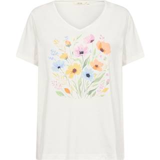 Cream Crelvika V-Neck T-Shirt Toppe & T-Shirts 10613645 Spring Field Flowers (MEDIUM)