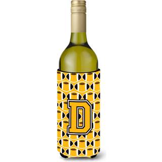 """" Brev D fodbold sort gammel guld og hvidvin flaske drikkevarer isolator hugger cj1080-dliterk """"