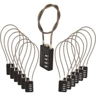 SEPOX VERSATIL 12-PIECE NOMBERBARE 4-cifret kombination Rejsel?s Bagages?t-EGT PROSSWARD SET-UP EXTRAM LANG ANTI-CUT VINYL STEEL CABLE Ideel til