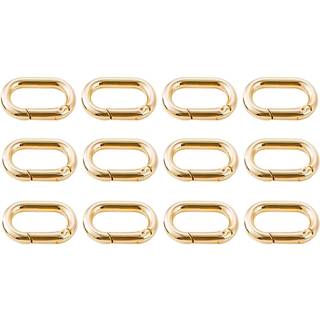 Bobeey 4pcs Carabiner Metal Spring Key Ring Spring Snap Hooks Clip Spring Keying Buckle Oval Ring til poser punge BBC39 (Light Gold)