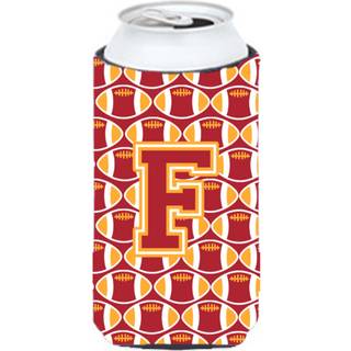 Brev F Fodboldkardinal og guld Tall Boy Beverage Isulator Hugger CJ1070-ftbc