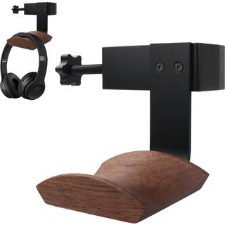 Miruchertter Hovedtelefonholder Valn?d Tr? og solid metal headset b?jle Stand til skrivebord Justerbar design Ideal hovedtelefonstativ til alle h