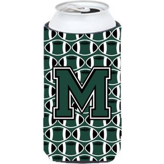 Brev M Fodboldgrøn og hvid høj dreng drikkevarer isolator Hugger CJ1071-MTBC