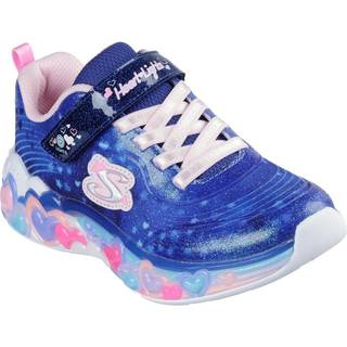 Skechers Sneakers Navy Med Hjerter Og Blinklys - Str. 27