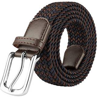 Jukmo elastisk flettet b?ltstr?kning v?vet b?lte i gave?ske (m?rk bluecoffee stor)