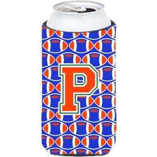 """" Letter P Fodboldgrøn blå og orange høj dreng drikkevarer isolator Hugger CJ1083-PTBC """"