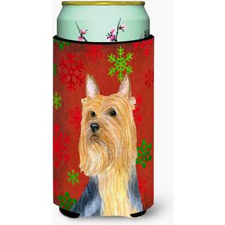 Silky Terrier R?d Gr?n Snefnug Jul H?j Dreng Drik Isolator Drik Isolator Hugger
