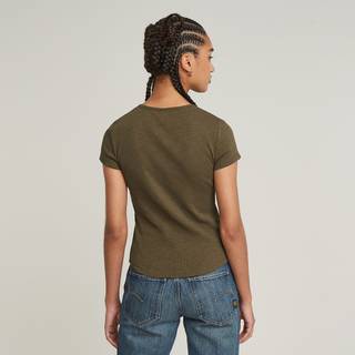 Micro Placket Slim Top - Green - Women