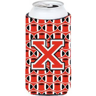 Brev X Fodbold Scarlet og Gray Tall Boy Beverage Isulator Hugger CJ1067-Xtbc