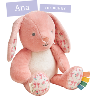 Itzy Ritzy Baby Plys Legetj - Bldt tjdyr til babyer og brn - Sansebnd og teksturerede stoffer til taktile leg - Hyggelig og nuttet ledsager