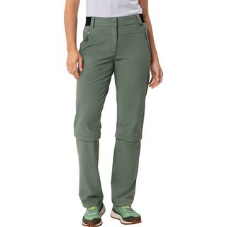 Vaude Women's Farley Stretch Capri T-Zip Pants III Zip off-bukser Damer størrelse 48 - Regular farve olivengrøn