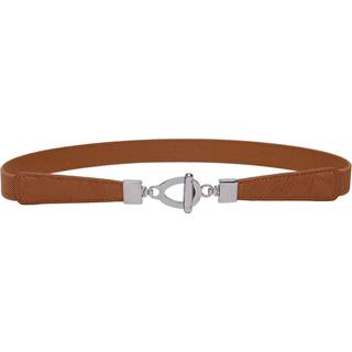 Syuer Womens 0,8 """" Bredde Skinny Elastic Waist Belt Stretch Cinch Belt tyndt b?lte (L-XL (31 """"-37 """") Brown)