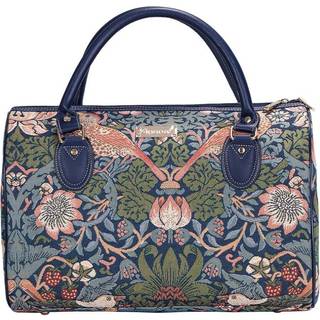 Signare Damemode Canvas Tapestry Travel Weekend Overnight Bag i William Morris Strawberry Thief Blue Design