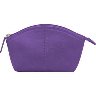 Ili New York ægte læderkosmetisk pose - RFID -blokerende læder makeup taske til pung med top lynlås og indvendig lynlås perfekt som en kompakt og