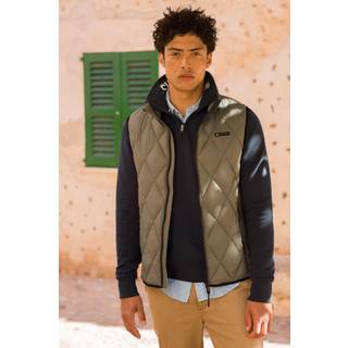 Superdry Superdry Dusty Olive Green Diamond Quilt Fuji Lite Slim Fit Gilet