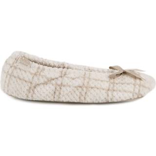 Totes Totes Cream Ladies Isotoner Popcorn Terry Ballet Slippers