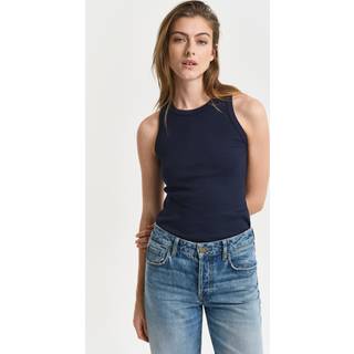 GANT Dame Ribstrikket tanktop med høj hals (XS)