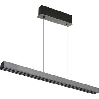 LED-hængelampe Ethan, grå, metal, 150 cm, udtrækkelig