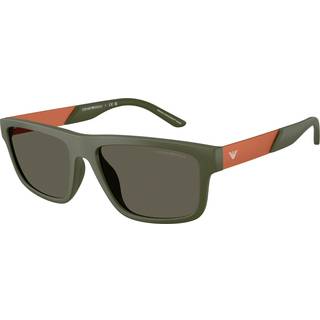 Emporio Armani Mand EA4244U 618471 Solbriller Injiceret Grøn Brun Firkantet Normal