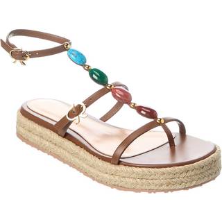 Gianvito Rossi Shanti leather espadrille sandals - beige - EU 36