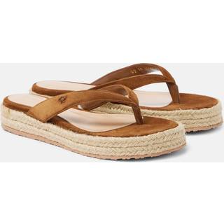 Gianvito Rossi Suede espadrille thong sandals - brown - EU 37