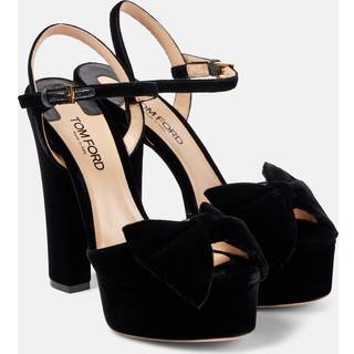 Tom Ford Brigitte 130 velvet platform sandals - black - EU 40.5