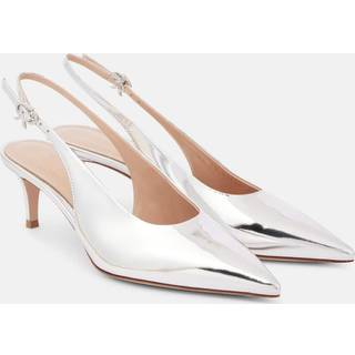 Gianvito Rossi 55 metallic leather slingback pumps - silver - EU 41.5