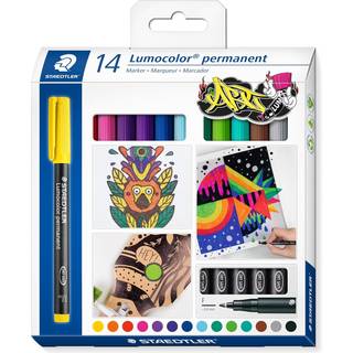 Staedtler Lumocolor Perm F 0,6mm 14 ass/boks