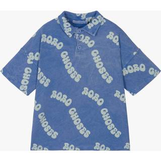 Bobo Choses Wavy Bobo Choses All Over Vaflet Poloshirt Blue 6-7 Y  Blå  6-7 år  mand