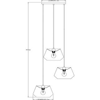 Jessica hængelampe, 3 lyskilder, sort, Ø 30 cm, bomuld