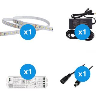 Noxion LED Strip Naga 5 Meter Komplet sæt - Smart Wifi - 24V - 120LEDs/m - 9.6W/m - 965 Dagslys | 8mm - IP20 - Bedste Farvegengivelse - SMD2835
