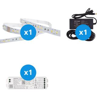 Noxion LED Strip Naga 5 Meter Komplet sæt - Smart Wifi - 24V - 90LEDs/m - 12W/m - RGBW - 930-965 Justerbar Hvid | 12mm - IP20 - Bedste Farvegengivelse - SMD2835+SMD5050