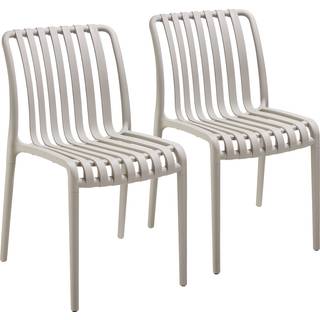 Havestole Alcudia, vejrbestandige, stabelbare - taupe,Sæt med 2 stk.