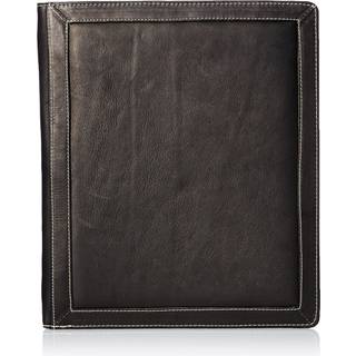 Piel l?der tre-ring bindemiddel bl sort en st?rrelse