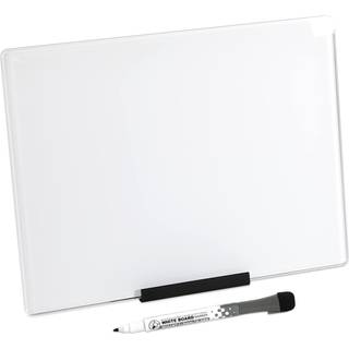 Glast?r slett Desktop Doodle Board med stativ og fin tip mark?r (White 9 """" X 12 """")