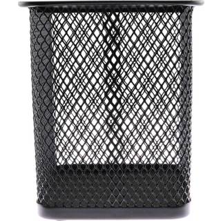 Ruiling 1-Pack Mesh Pen Holder Square Shape Pencil Container Multipurpose Metal Hollow Out Desktop Storage Organizer for Student Papiry Office Su