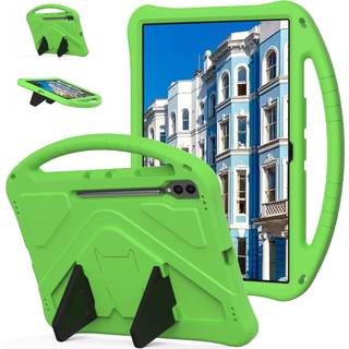 EIDERWOOD Børnevenligt Etui til Samsung Galaxy Tab S10 Ultra med Kickstand - Grøn