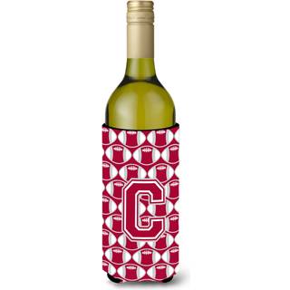 """" Brev C Football Crimson Gray and White Wine Fottle Beverage Isulator Hugger CJ1065-Cliterk """"