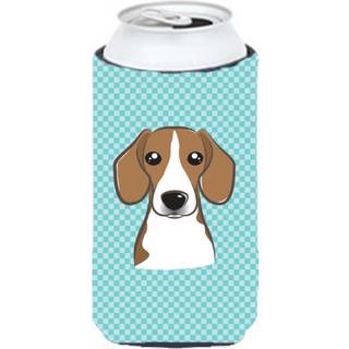 Checkerboard Blue Beagle Tall Boy Beverage Isulator Hugger BB1177TBC