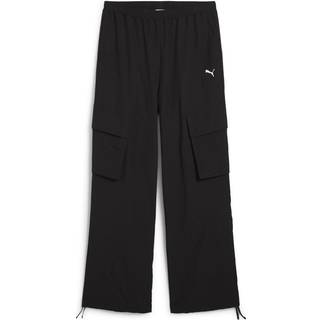 Women&#39;s Puma WARDROBE Essentials Relaxed Woven Cargo Pants, Black, Size XS, Clothing - Black - XS