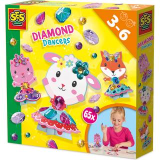 SES Creative Diamond Dancers - Craft Kit to Make Paper Dancing Dolls - Decorate with 65 Diamond Stickers
