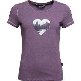 Chillaz Women's Gandia Mountain Heart T-Shirt T-shirt Damer størrelse 36 farve lilla