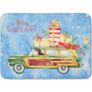 """" Caroline's Treasures Merry Christmas Dachshund Machine Washable Memory Foam Mat Doormats Multicolor """"