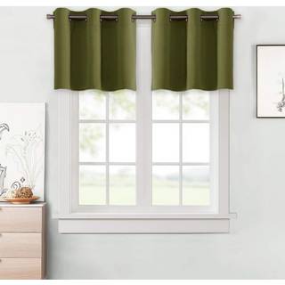 Nicetown Windows Blackout Valance til k?kkenvindue Grommet Vinduesbehandling Termiske isolerede gardiner til stue (1 par 42 tommer bred x 18 tomm