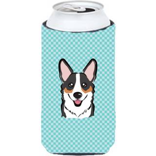 Checkerboard Blue Corgi Tall Boy Beverage Isulator Hugger BB1193TBC