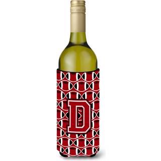 """" Brev D fodbold rød sort og hvid vinflaske drikkevarer isolator Hugger CJ1073-dliterk """"