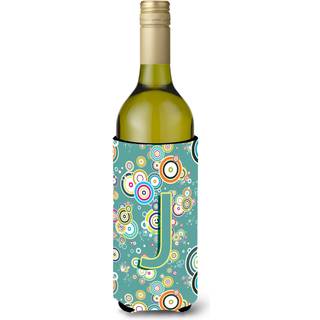 Brev J Circle Circle Teal Initial Alphabet Wine Bottle Beverage Isulator Hugger CJ2015-Jliterk