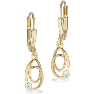 Scrouples Ørebøjler cubic zirkonia i 8 karat guld