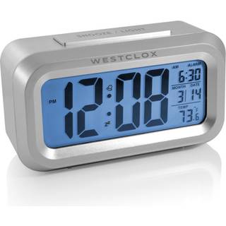 Westclox rejse v?kkeur med stor digital display og bl? baggrundsbelysning p? eftersp?rgsel alarm ur m?ned/dato og temperaturvisning med stigende