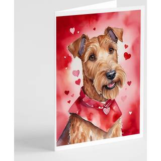 Caroline's Treasures DAC5364GCA7P Irish Terrier Mine Valentine lykønskningskortpakke med 8 blanke kort med konvolutter, lunefuld A7 Størrelse 5x7